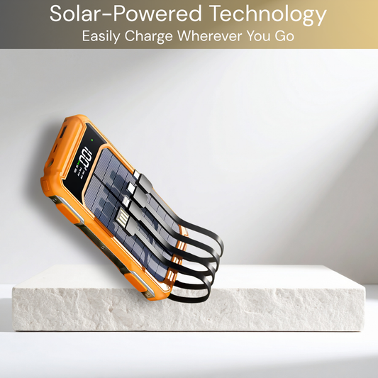 Solar Powerbank with 4 Charging Cables
