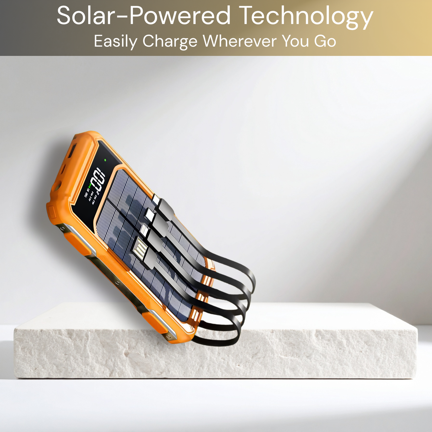 Solar Powerbank with 4 Charging Cables