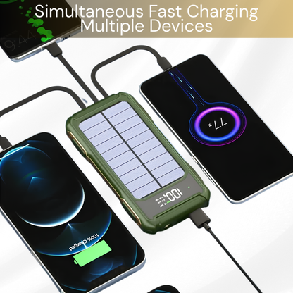 Solar Powerbank with 4 Charging Cables