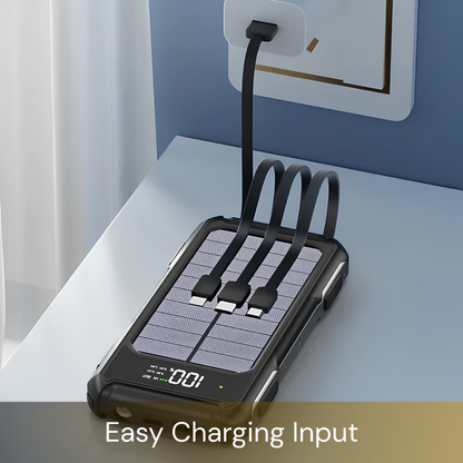 Solar Powerbank with 4 Charging Cables