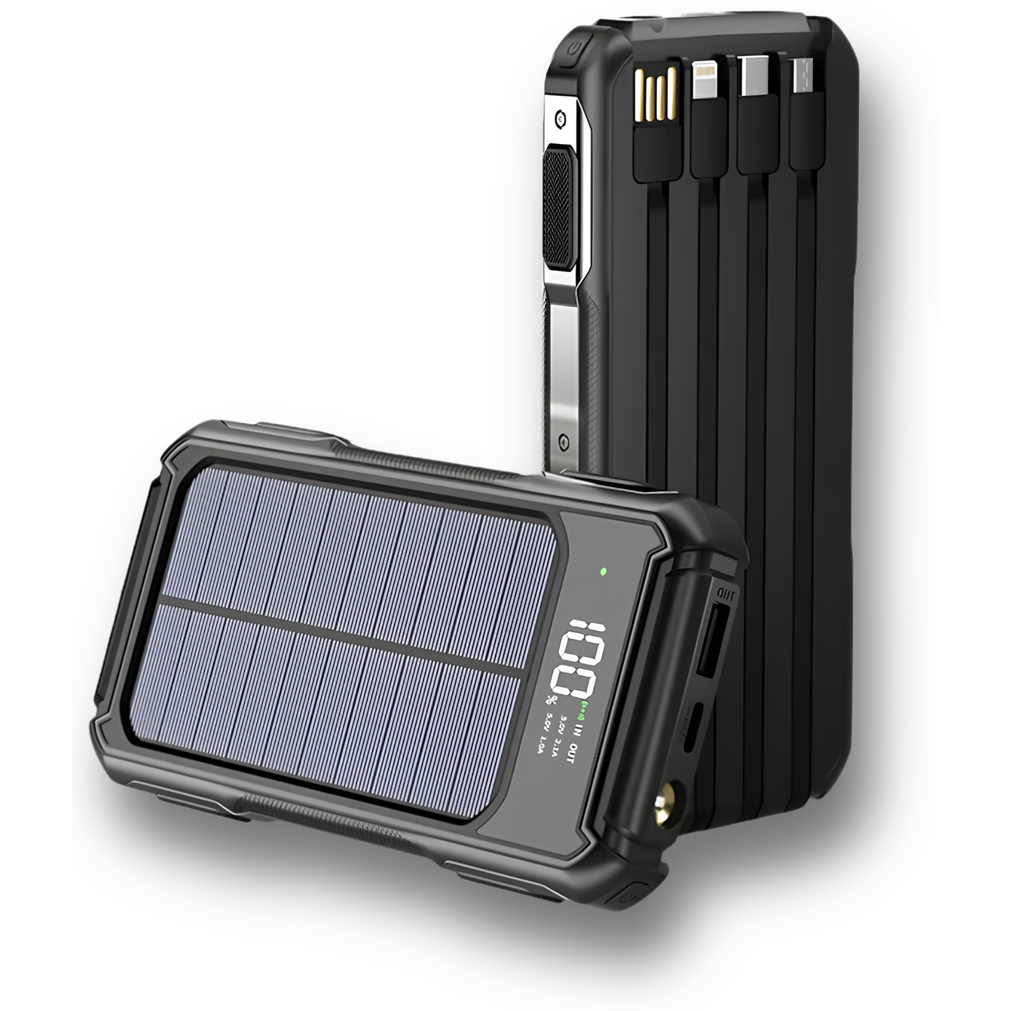 Solar Powerbank with 4 Charging Cables